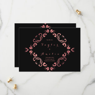 Save the Date Black Rose Gold