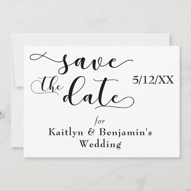 "Save the Date" Black Typography w/ "love" on Back Save The Date (Front)