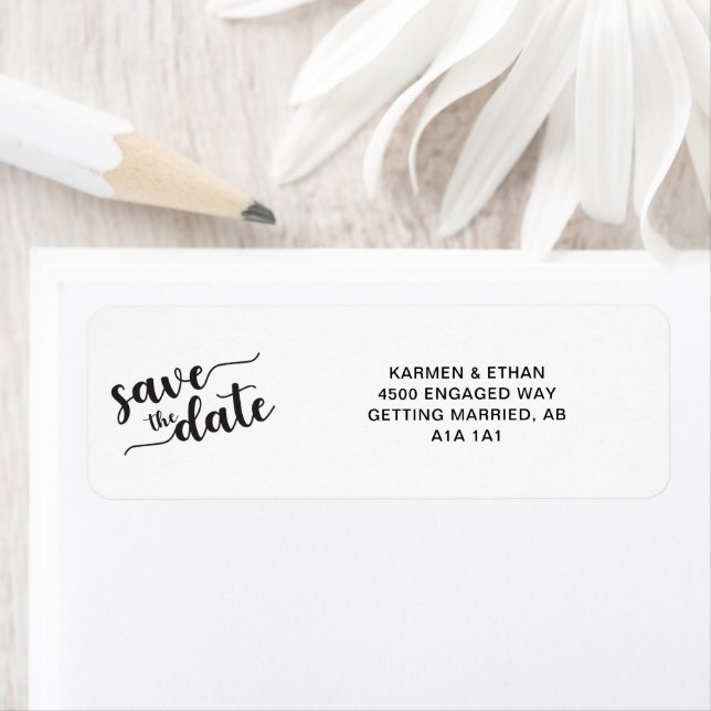 Save the Date Black & White Elegant Script Modern (Insitu)