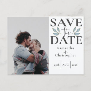 Save the Date Black & White Photo Template Wedding