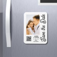 Save The Date Black White Stylish Modern Wedding