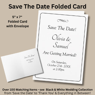 Save The Date - Black & White with Infinity Scroll Card