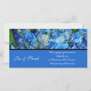 save the date, blue hydrangea flowers date