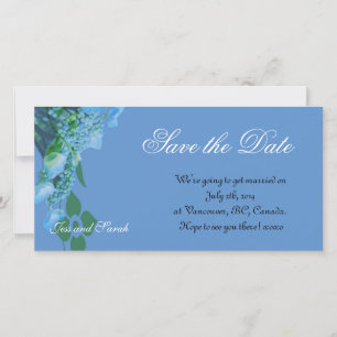save the date, blue hydrangea flowers date