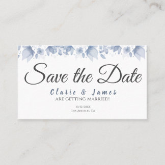 Save the Date Blue Watercolor Announcement Postcar