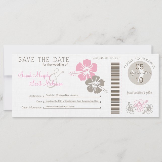 Save the Date Boarding Pass (Front)