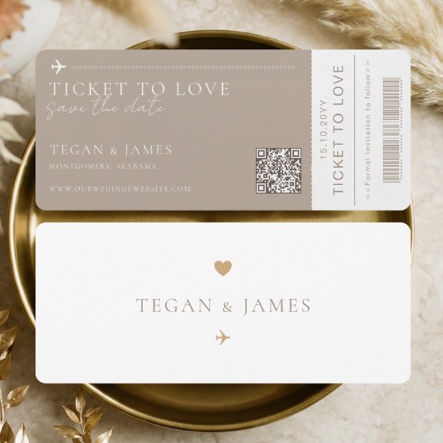 Save the Date Boarding Pass Wedding Plane Ticket Invitation (Save the Date Boarding Pass Wedding Plane Ticket Invitation)