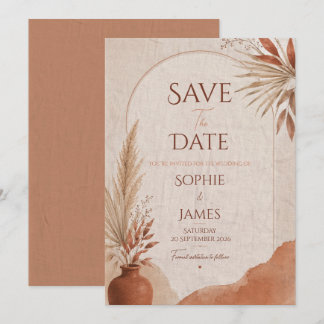 Save the date boho terracota