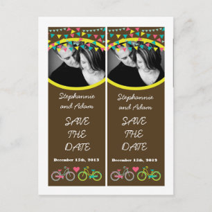 Save the Date Book Mark Favours Love Lovers Bikes  Announcement Postcard