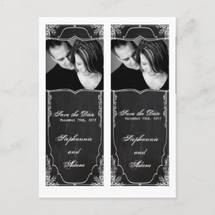 Save the Date Book Mark Favours Modern Chalkboard Announcement Postcard