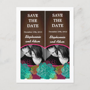 Save the Date Book Mark Favours Neon Spring Floral Announcement Postcard