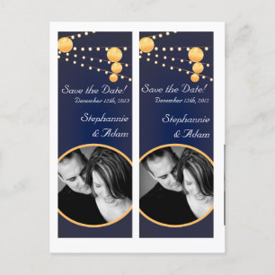 Save the Date Book Mark Favours Paper Lanterns Announcement Postcard