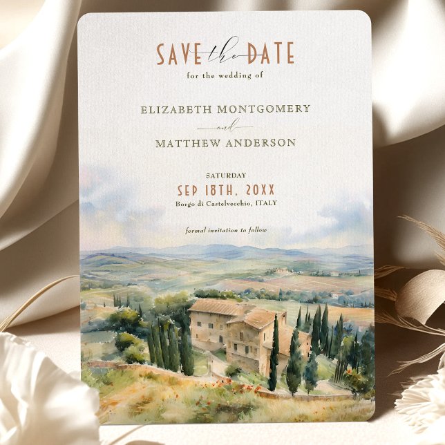 Save The Date Borgo di Castelvecchio, Italy Invitation (Creator Uploaded)