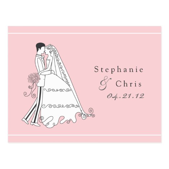 Save the Date Bride and Groom 01 Postcard