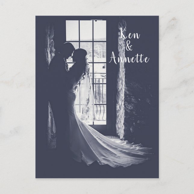 Save the Date Bride and Groom Postcard (Front)