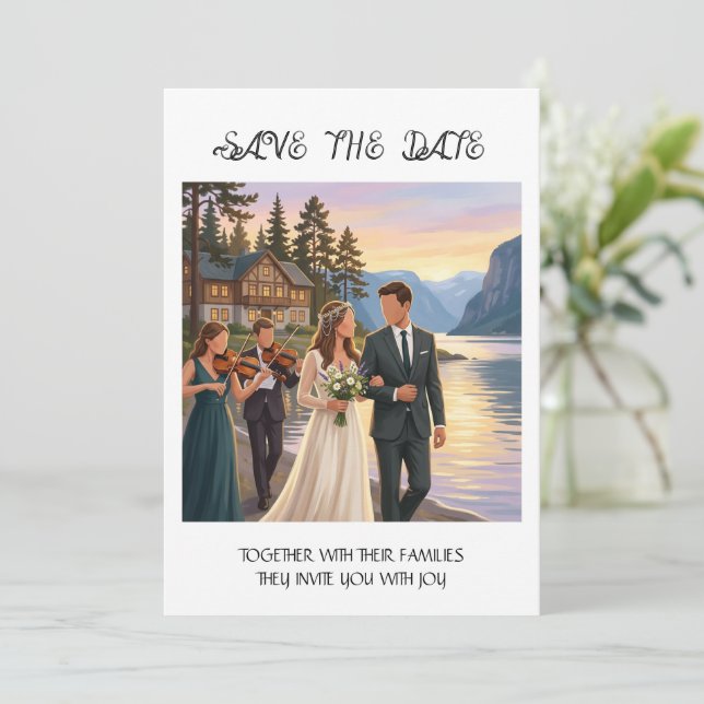 Save the Date Bride & Groom Fjord (Standing Front)