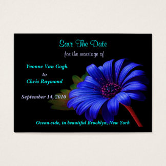 Save The Date Bright Bright Blue Daisy