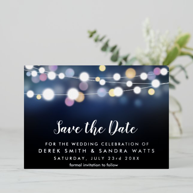Save the date bright lights (Standing Front)