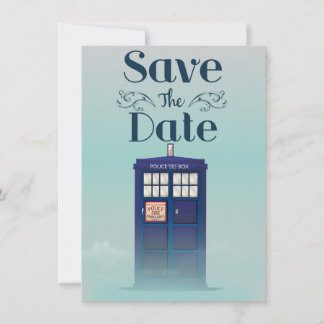 Save the Date British Police Box Invitation