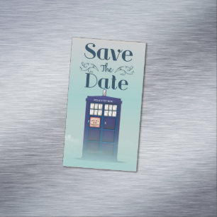 Save the Date British Police Box Magnetic Business Card