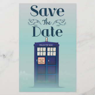 Save the Date British Police Box Stationery