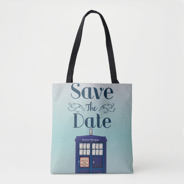 Save the Date British Police Box Tote Bag (Front)