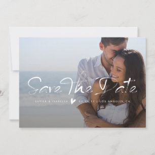 Save The Date Brushed Overlay Photo Announcement