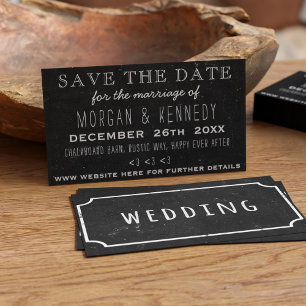 Save The Date Budget Chalkboard Wedding Cards