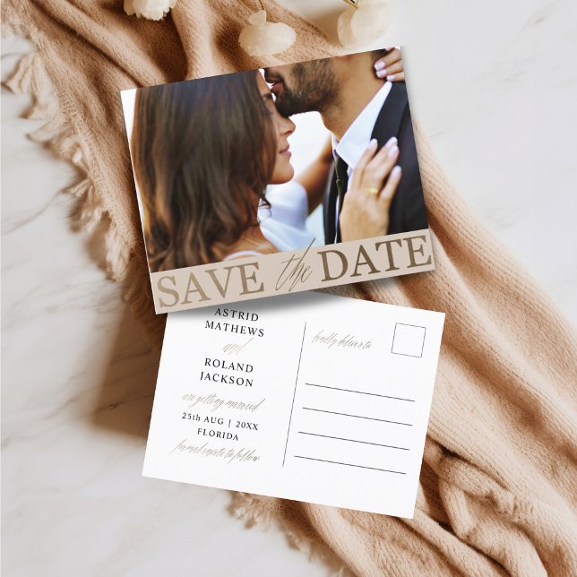 Save The Date Budget Faux Gold & Beige (Creator Uploaded)