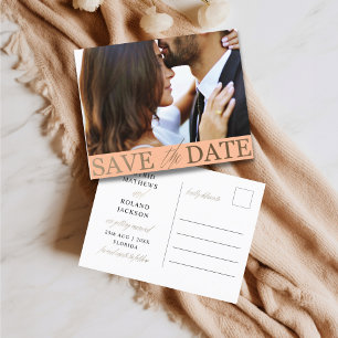 Save The Date Budget Faux Gold & Peach