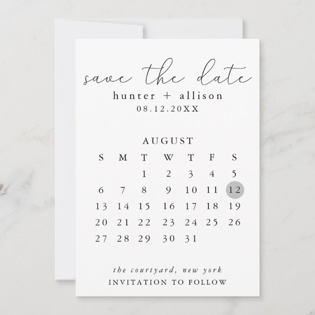 Save The Date Calendar (Front)