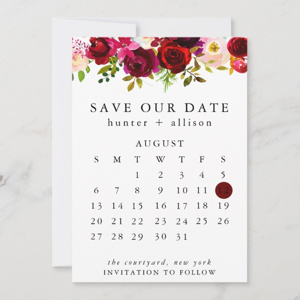 Calendar Invitations Zazzle UK