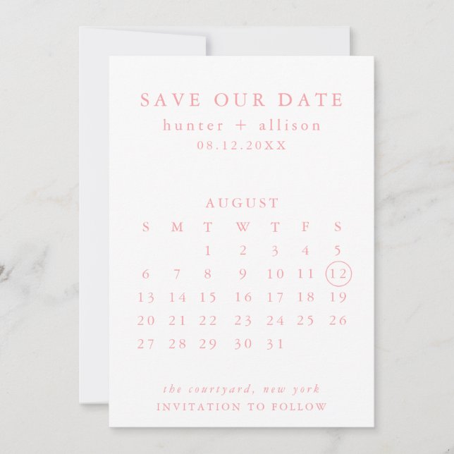 Save The Date Calendar (Front)
