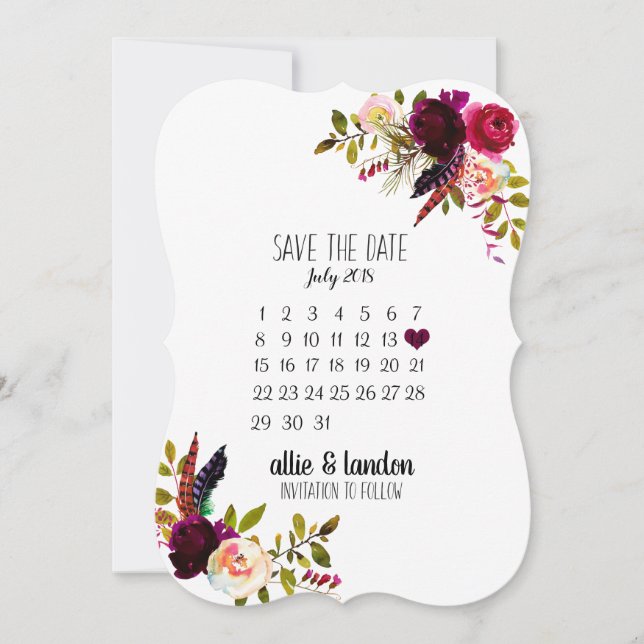 Save The Date Calendar (Front)