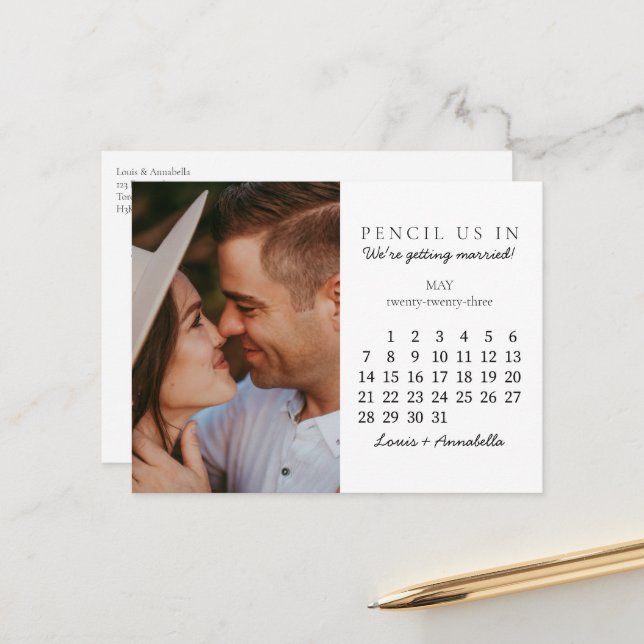 Save the Date Calendar May 2023 Calendar Postcard (Front/Back In Situ)