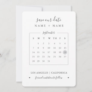 Save the Date ♥ Calendar Modern Minimalist Holiday Card
