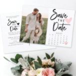 Save The Date Calendar Postcard Rustic Modern<br><div class="desc">Congratulations on your engagement! Make sure everyone is able to attend your big event with our lovely rustic calendar Save The Dates! Click the "Personalise" button - then "Click to customise further" to get started with your layout! Easily edit the calendar and move the heart to your date! This product...</div>