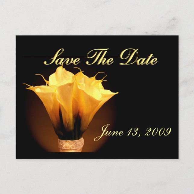 Save the date calla lilies announcement postcard (Front)