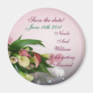 Save the date calla lily bouquet magnet