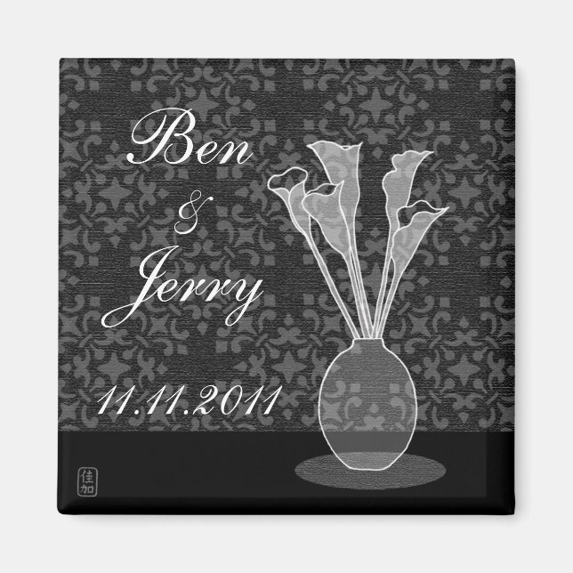 Save The Date Calla Lily Custom Magnet (Front)