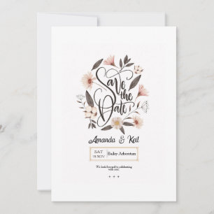 Save the Date Calligraphy Announcement