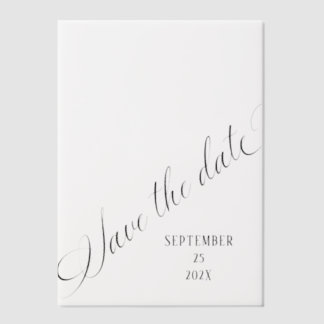 Save the Date Calligraphy Overlay Vellum Invitations
