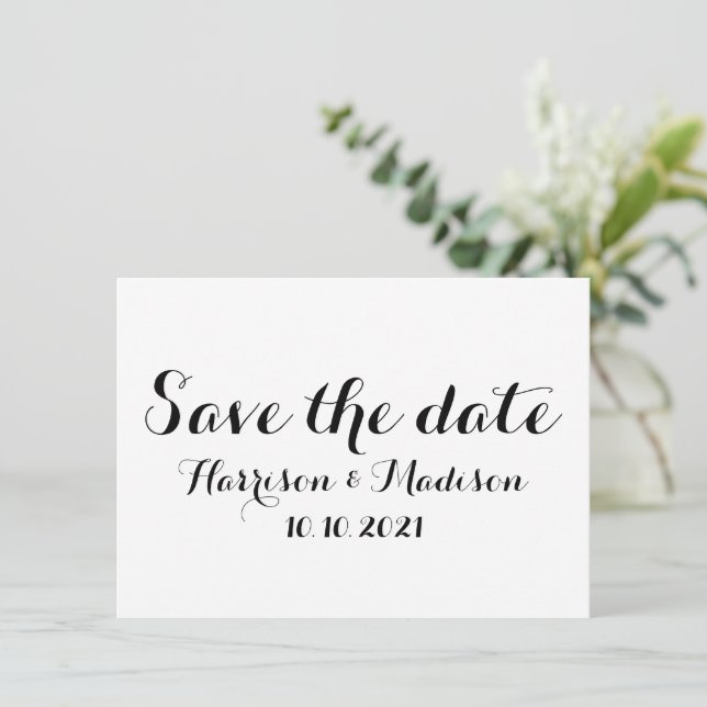 Save the Date, Calligraphy Wedding Announcement (Standing Front)