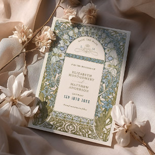 'Save the Date' Card Alphonse Mucha's Style