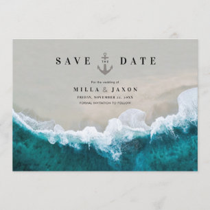 Save the Date Card Beach Summer Nautical Themed