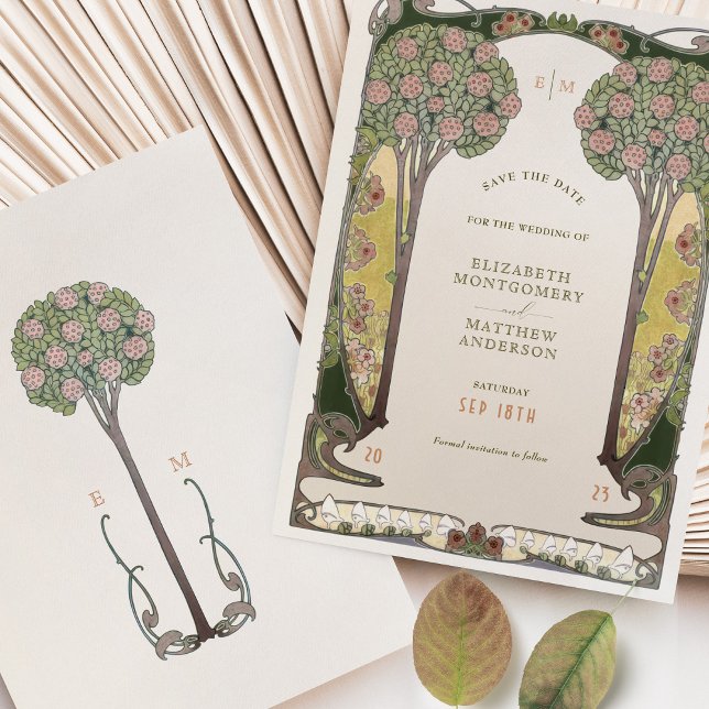Save The Date Card Belle Époque Love Trees (Creator Uploaded)