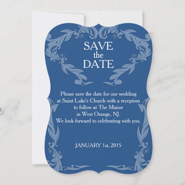 SAVE THE DATE CARD- CUSTOMIZE DATE, MESSAGE, COLOR (Front)