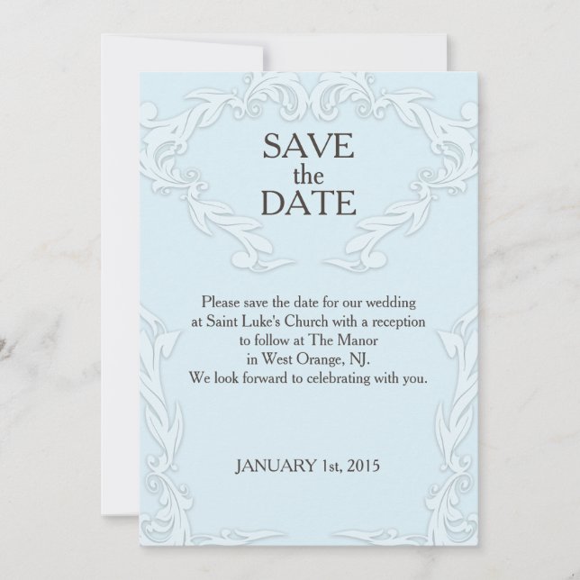 SAVE THE DATE CARD- CUSTOMIZE DATE, MESSAGE, COLOR (Front)