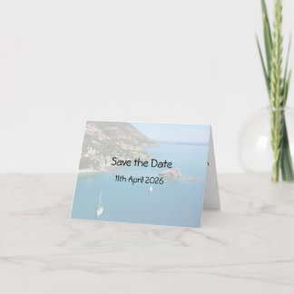 Save the date card - Cyprus seascape