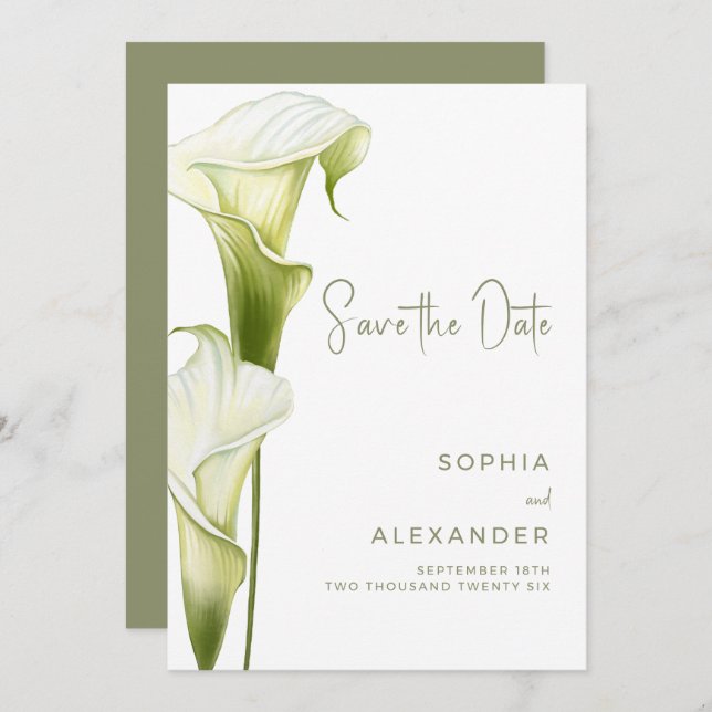 Save the Date Card for a Modern Wedding.  (Front/Back)